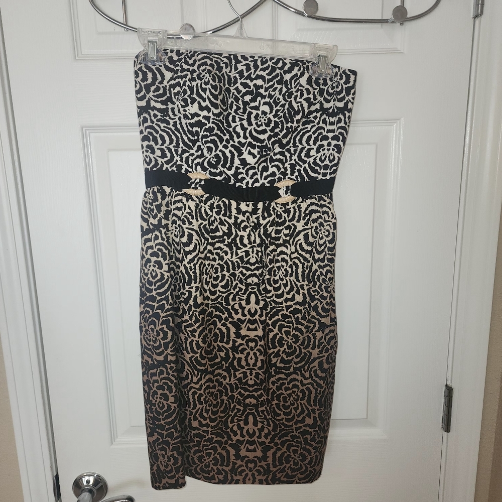 Antonio Melani Im re Brown/Black Strapless Dress